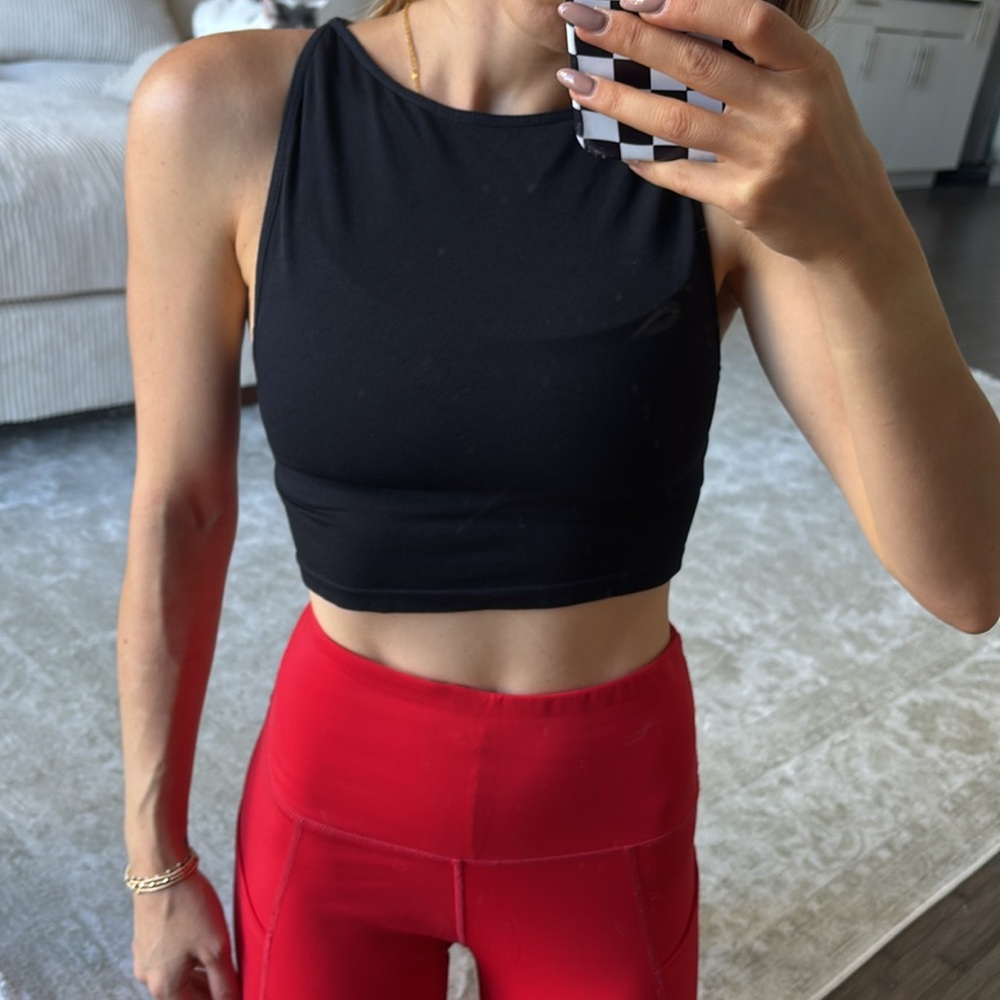 Intimately free people black high neck Women's Black Crop Top tank